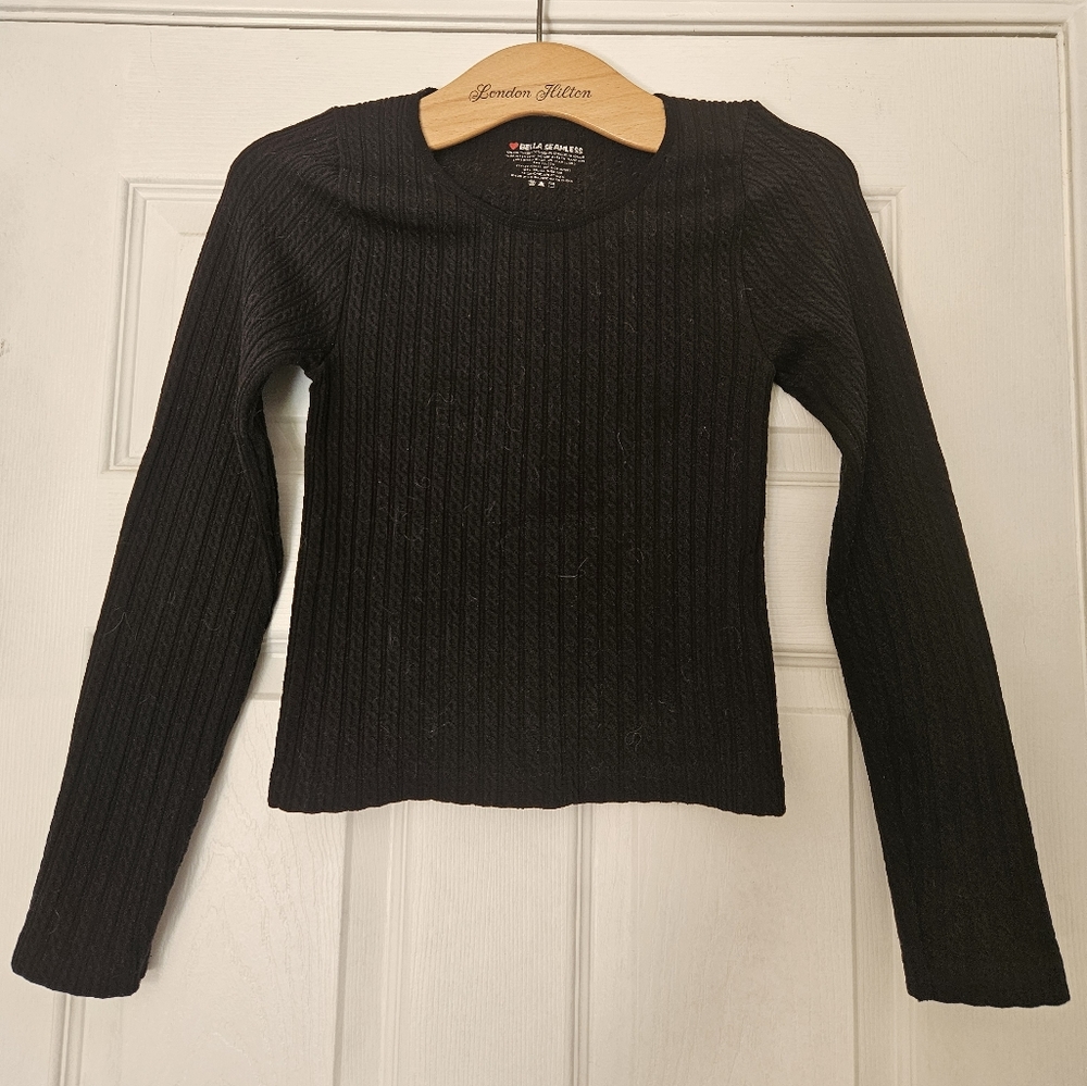 Bella Seamless Women's Black Long Sleeve Top Size Small